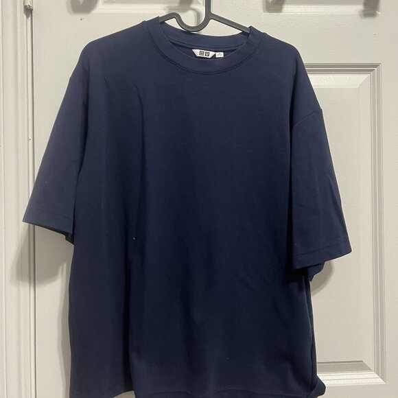 Uniqlo U Airism T Shirt Men’s Navy Blue Oversized Tee - Picture 1 of 2